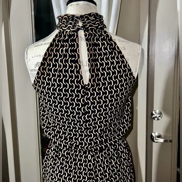 Enfocus Studio Black & Gold halter Top Sleeveless Pants Suit One Piece Jumpsuit - Picture 7 of 7